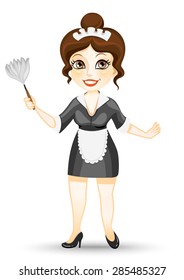Vector illustration woman's profession maid