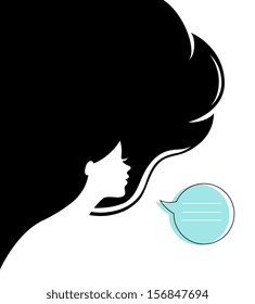 Ilustración vectorial de la silueta de la mujer