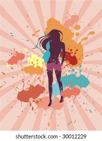 vector illustration with a womans silhouette
