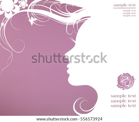 Vector illustration of Woman's silhouette with beautiful hair