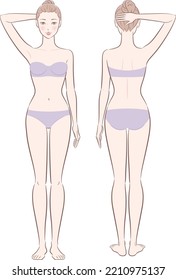 Vector illustration of a woman's whole body