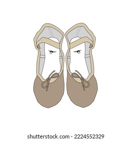 vector illustration of women ballet shoes