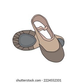 vector illustration of women ballet shoes