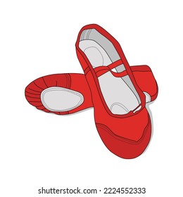 vector illustration of women ballet shoes