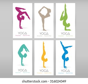 Vector illustration of Women doing yoga asanas