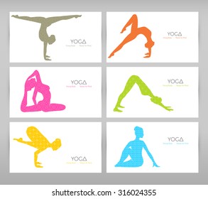 Vector illustration of Women doing yoga asanas