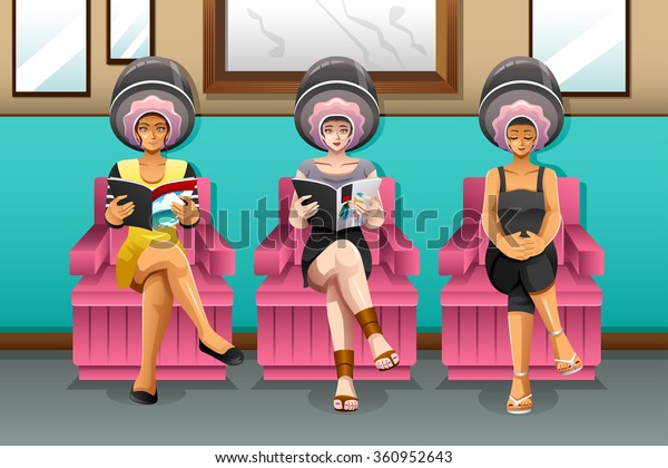 Vector Illustration Women Hair Salon Stock Vector (Royalty Free) 360952643