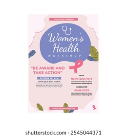 Vector illustration of women health flyer poster template design
