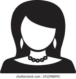 vector illustration of women icon with necklace and earrings decoration