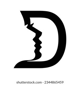 A vector illustration of Women Monogram Logo Vector Illustration Letter D in black background with gold shine effect