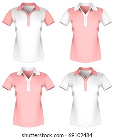 Vector illustration of women polo shirt template.