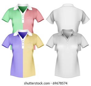 Vector illustration of women polo shirt template.