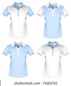 Vector illustration of women polo shirt template.