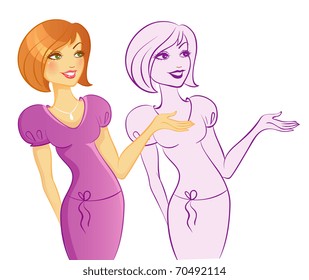 Vector illustration of Women presentation