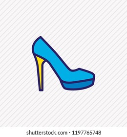 Vector illustration of women shoe icon colored line. Beautiful clothes element also can be used as stiletto icon element.