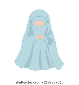 vector illustration of a women wearing Muslim clothes