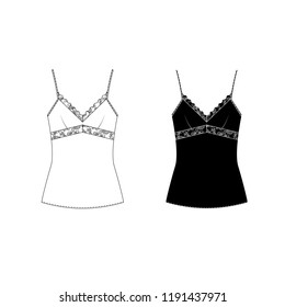 Vector illustration of women's basic shirt. 
