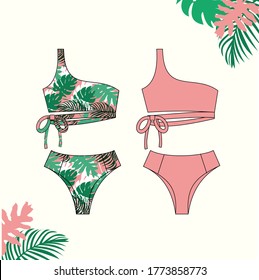 Vector Illustration Womens Bikinistylish Swimwear Design Stock Vector ...