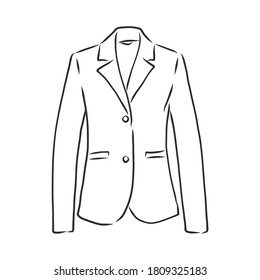 Vector illustration of women's blazer. women's classic suit jacket, vector sketch illustration