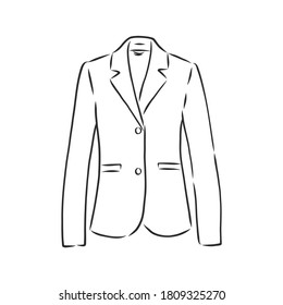 Vector illustration of women's blazer. women's classic suit jacket, vector sketch illustration