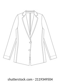 Vector Illustration Of Women's Blazer. Front View