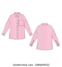 Vector illustration of women's blouse. Front and back