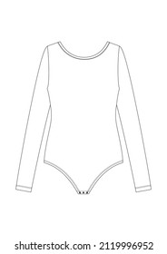 Vector illustration of women's bodysuits. Front view