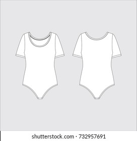 Vector illustration of women's bodysuits. Front and back