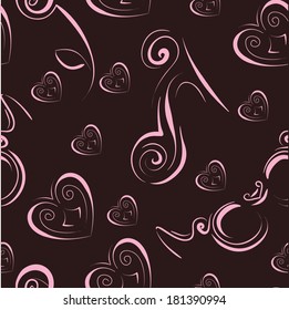 Vector illustration. Women's clothes. Seamless wallpaper pattern