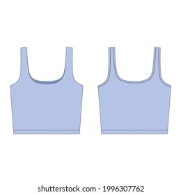 Ilustración vectorial de la cima de la cosecha femenina. Frente y atrás