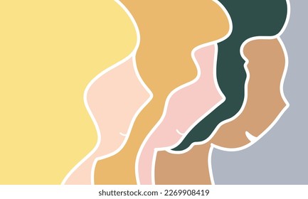 vector illustration of women's day background on the theme of tolerance