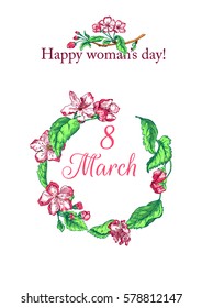 Vector Illustration of Women's day card for Design, Website, Background, Banner. International Holiday Element Template