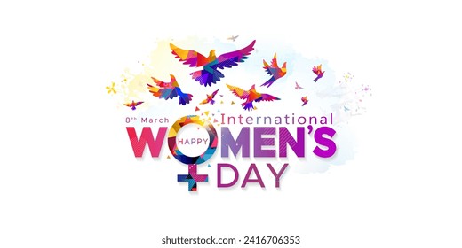 Vector illustration of Womens day, celebration greeting card background. 8th March International women's day concept.