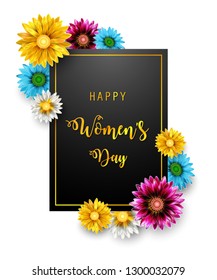 Vector Illustration Of Women's Day, March 8. Happy Mother's Day