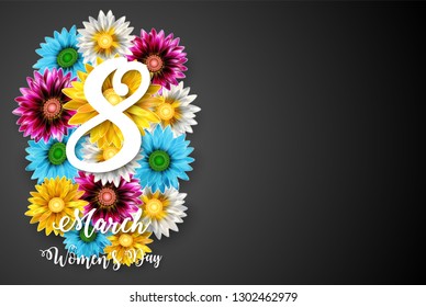 Vector Illustration Of Women's Day, March 8. Happy Mother's Day