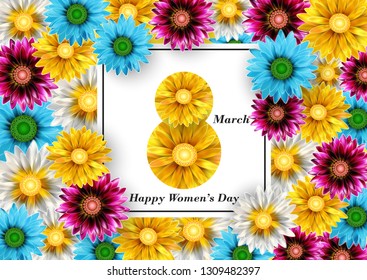 Vector Illustration Of Women's Day, March 8. Happy Mother's Day
