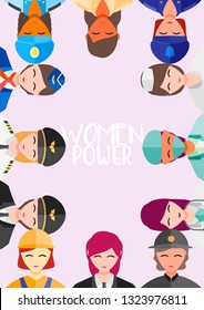 VECTOR ILLUSTRATION WOMENS DAY PROFESSION JOB GIRL POWER