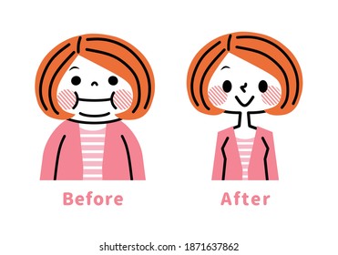 Vector illustration of women's diet.