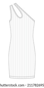 Vector illustration of women's dress. Front view.