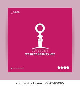Vector illustration of Women's Equality Day social media story feed mockup template