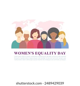 Vector illustration of Women's Equality Day social media feed template