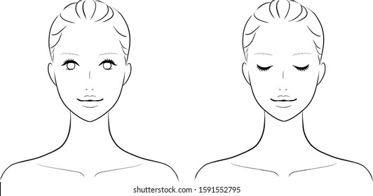 Vector illustration of women's face