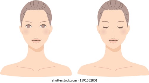 Vector illustration of women's face