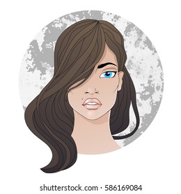 Vector illustration of women's fashion Avatar.