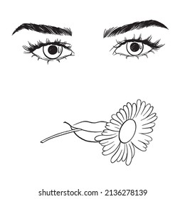 Ilustración vectorial de la cabeza de la mujer. Mujer glamurosa de belleza de moda en la cara de la ilustración.