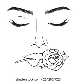 Vector illustration of women's head. Glamour fashion beauty woman face illustration.