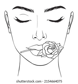 Ilustración vectorial de la cabeza de la mujer. Mujer glamurosa de belleza de moda en la cara de la ilustración.