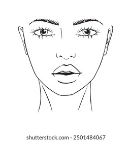 Vector illustration of women's head. Glamour fashion beauty woman face illustration.