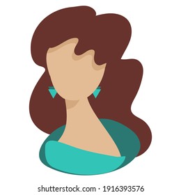 Vector illustration of women's heads. Avatar Isolated picture beautiful young ladies on white background. Female cartoon character. 
