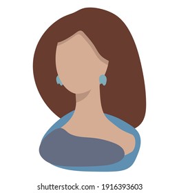 
Ilustración vectorial de las cabezas de las mujeres. Avatar Imagen aislada de hermosas jovencitas con fondo blanco. Caricatura femenina. 


